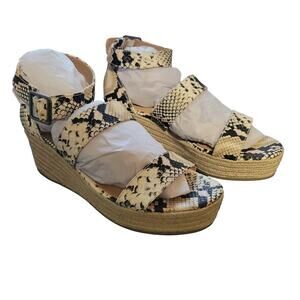Scoop Women's Espadrille Wedge Sandal Size 9 Snake Print
